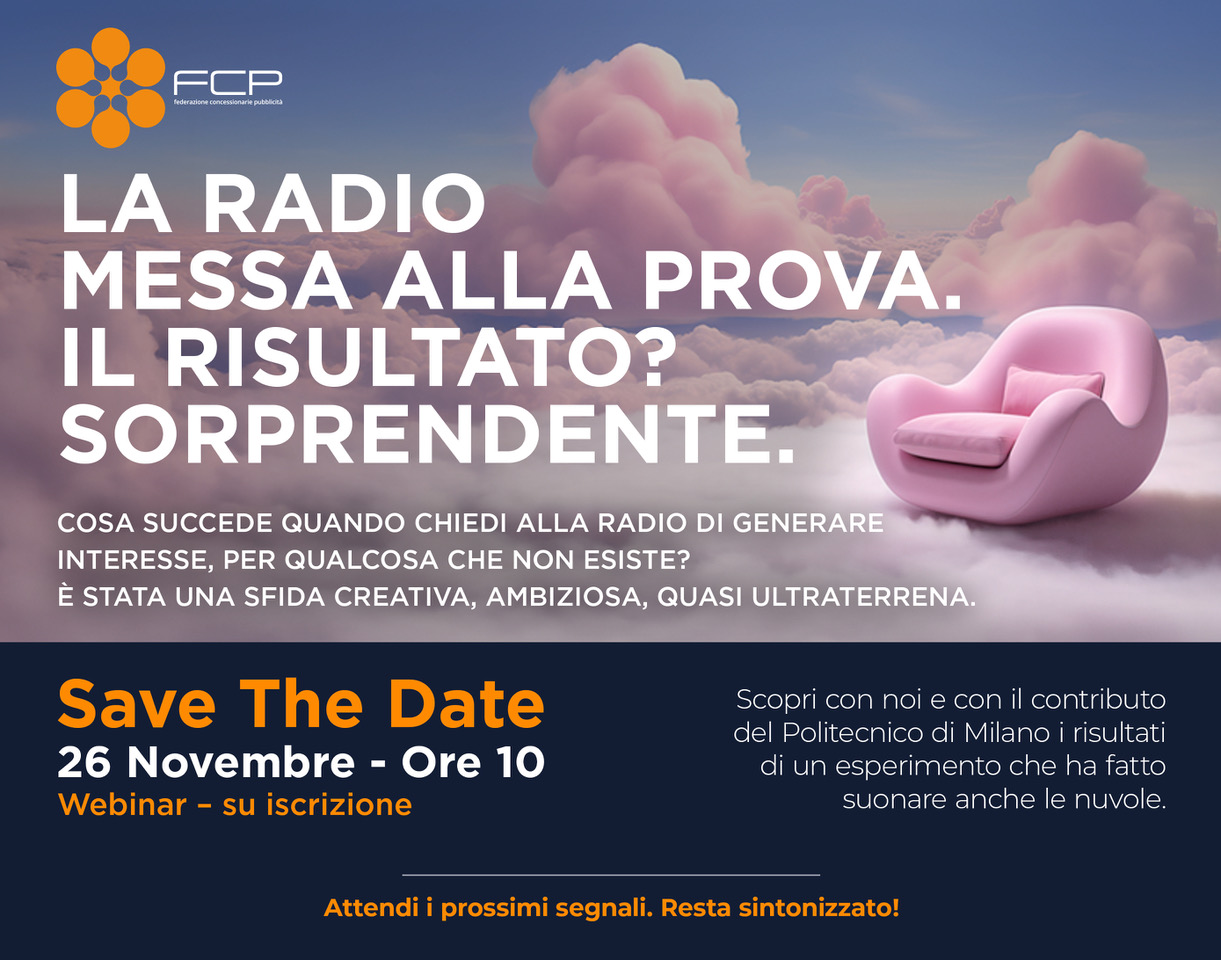 SAVE THE DATE WEBINAR FCP-ASSORADIO – UN POSTO IN PARADISO – 26/11/2025 ORE 10.00